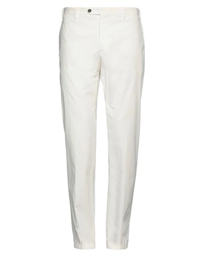 Lardini Man Pants Off White Size 34 Cotton, Elastane