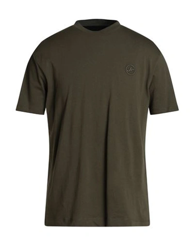 John Richmond Man T-shirt Military Green Size Xxl Cotton