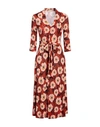 Siyu Woman Midi Dress Brown Size 4 Viscose, Elastane