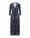 Siyu Woman Midi Dress Navy Size 2 Viscose, Elastane In Navy Blue