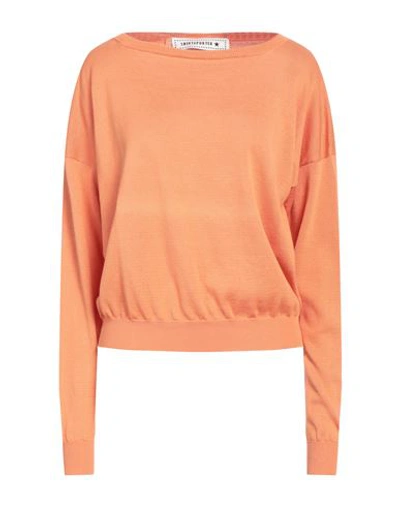 Shirtaporter Woman Sweater Orange Size 8 Cotton