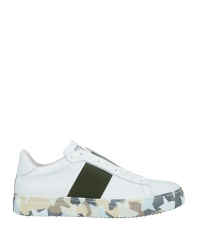 Stokton Man Sneakers White Size 9 Calfskin