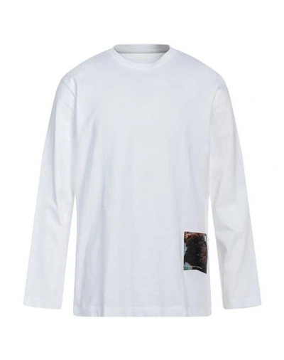 Oamc Man T-shirt White Size L Organic Cotton, Elastane