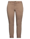 Kaos Jeans Woman Pants Light Brown Size 10 Cotton, Elastane In Beige