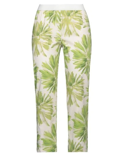 Liviana Conti Woman Pants Acid Green Size 10 Cotton, Elastane