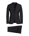 Paoloni Man Suit Black Size 34 Wool, Elastane