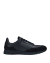Gianvito Rossi Man Sneakers Black Size 7.5 Leather In Navy Blue