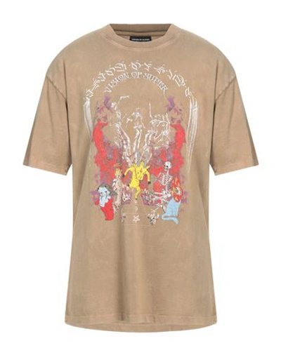 Vision Of Super Man T-shirt Sand Size M Cotton In Beige