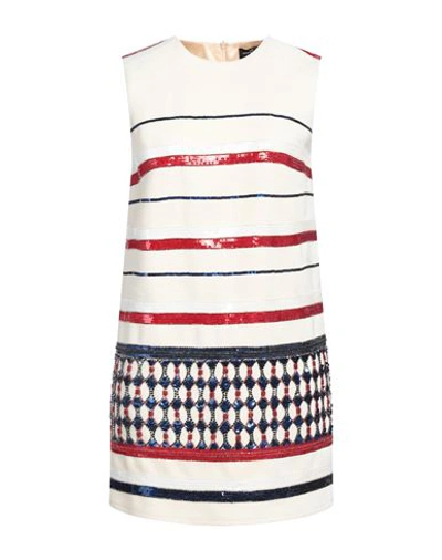Elisabetta Franchi Woman Mini Dress Off White Size 4 Viscose, Cotton, Modal