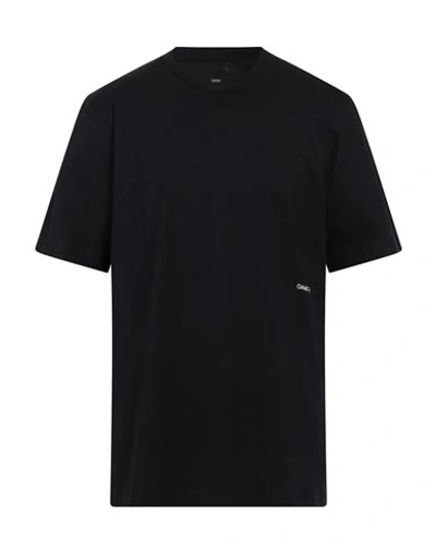 Oamc Man T-shirt Black Size Xl Organic Cotton, Elastane