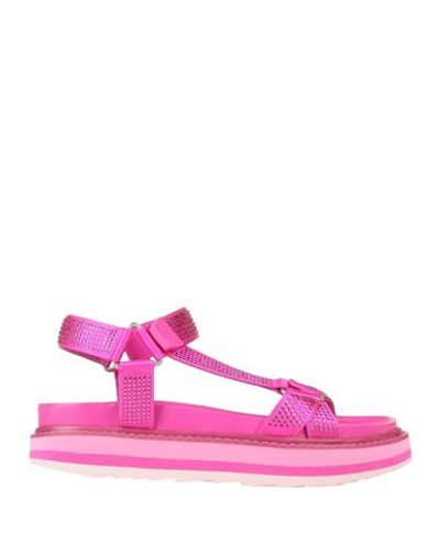 Ash Woman Sandals Magenta Size 7 Textile Fibers