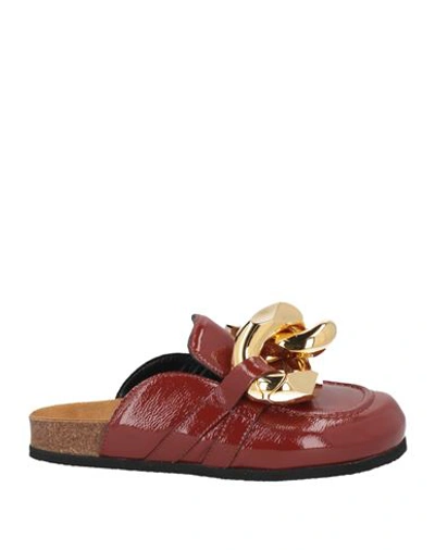 Jw Anderson Woman Mules & Clogs Rust Size 6 Calfskin In Red