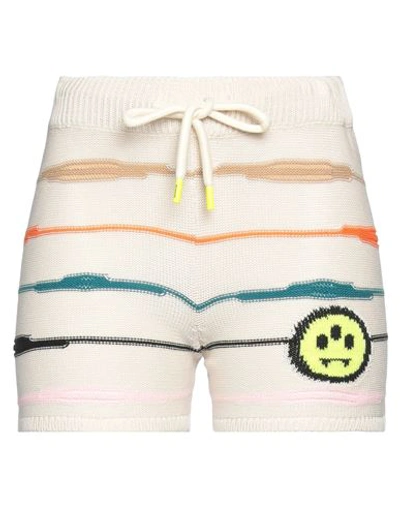 Barrow Butter Shorts With Logo And Multicoloured Stripes In Neutrals