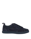 DOUCAL'S DOUCAL'S MAN SNEAKERS MIDNIGHT BLUE SIZE 9 LEATHER