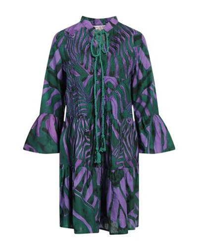 Connor & Blake Woman Mini Dress Purple Size M Cotton In Purple