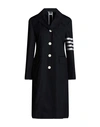 THOM BROWNE THOM BROWNE WOMAN OVERCOAT & TRENCH COAT MIDNIGHT BLUE SIZE 2 COTTON