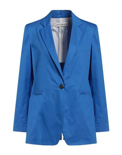 Shirtaporter Woman Blazer Bright Blue Size 8 Cotton