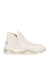 Mou Woman Ankle Boots Ivory Size 11 Leather In White