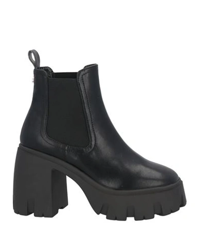 Steve Madden Woman Ankle Boots Black Size 8 Leather In Black