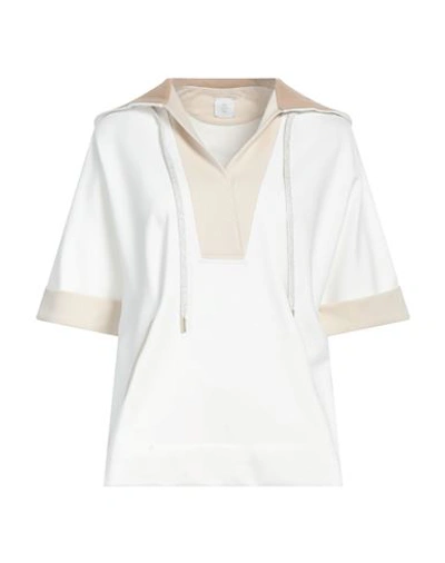 Eleventy Woman Sweatshirt White Size L Viscose, Polyamide, Elastane