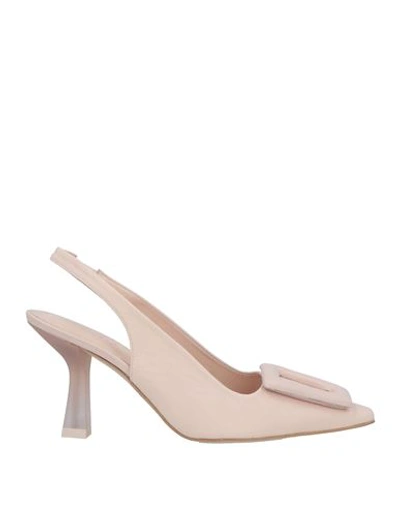 Zinda Woman Pumps Blush Size 12 Leather In Pink