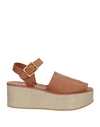 Tod's Leather Wedge Sandal In Brown