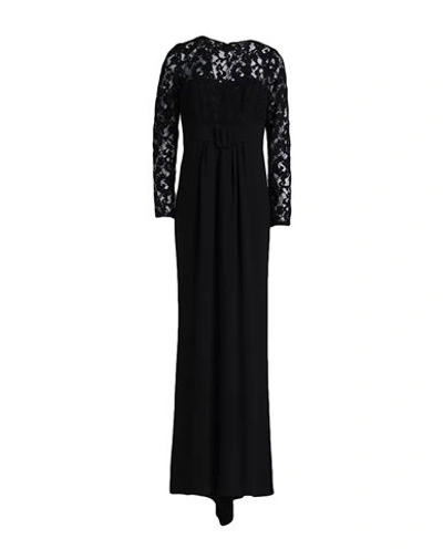 Paule Ka Woman Maxi Dress Black Size 12 Triacetate, Polyester