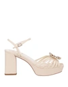 Roger Vivier Woman Sandals Beige Size 9 Leather