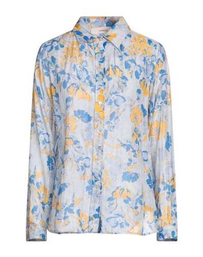 Jucca Woman Shirt Sky Blue Size 8 Cotton, Silk