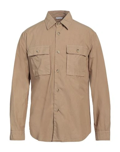 Manuel Ritz Man Shirt Sand Size 40 Cotton, Polyamide In Beige