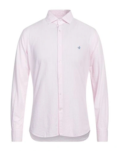 Brooksfield Man Shirt Light Pink Size 16 Cotton