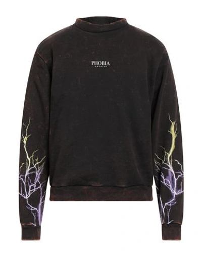 Phobia Archive Man Sweatshirt Dark Brown Size L Cotton
