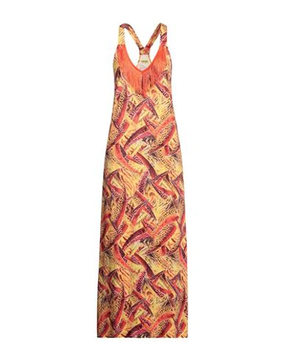 4giveness Woman Maxi Dress Orange Size M/l Polyester, Elastane