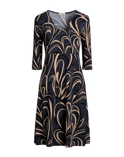 Siyu Woman Midi Dress Navy Size 2 Polyamide, Elastane In Navy Blue