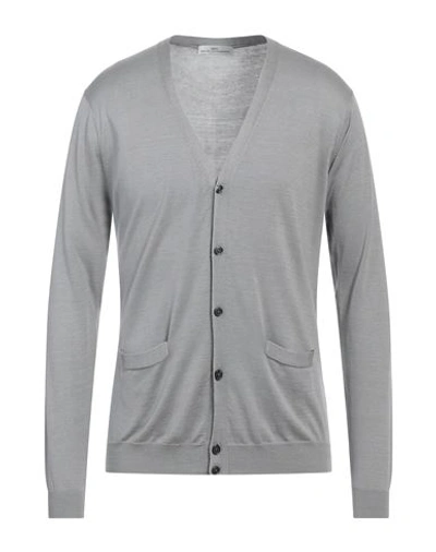 Grey Daniele Alessandrini Man Cardigan Grey Size 42 Silk, Cotton
