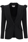 Alexander Mcqueen Ruffle Single-breasted Wrap Blazer Jacket
