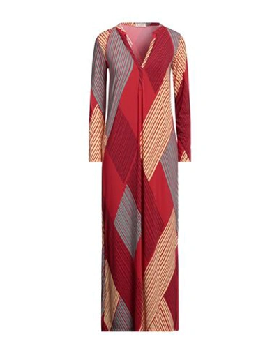Siyu Woman Maxi Dress Red Size 8 Polyamide, Elastane