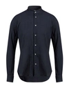 Mastai Ferretti Man Shirt Navy Blue Size 17 ¾ Linen, Cotton