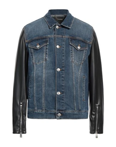 John Richmond Man Denim Outerwear Blue Size 40 Cotton, Elastane