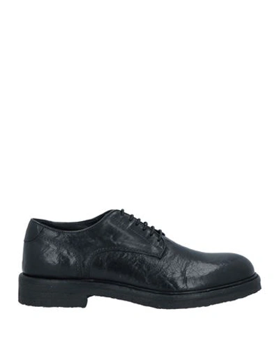 Carvani Man Lace-up Shoes Black Size 9 Leather