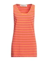 Shirtaporter Woman Tank Top Orange Size 8 Cotton In Orange