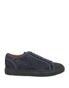 Doucal's Man Sneakers Midnight Blue Size 7 Leather, Textile Fibers
