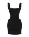 MARINE SERRE MARINE SERRE WOMAN MINI DRESS BLACK SIZE 8 POLYESTER, POLYURETHANE