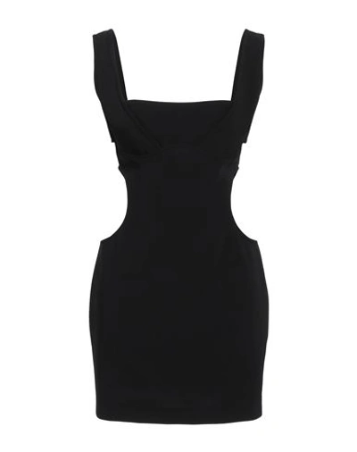 MARINE SERRE MARINE SERRE WOMAN MINI DRESS BLACK SIZE 8 POLYESTER, POLYURETHANE