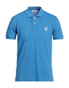 Trussardi Man Polo Shirt Azure Size Xl Cotton In Blue
