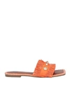 Bibi Lou Woman Sandals Mandarin Size 11 Textile Fibers In Mandarin