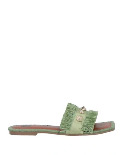 Bibi Lou Woman Sandals Light Green Size 11 Textile Fibers In Green