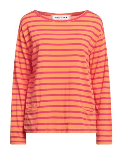 Shirtaporter Woman T-shirt Orange Size 6 Cotton, Elastane