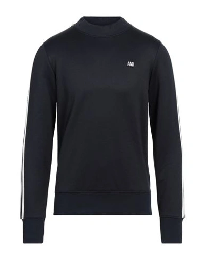 Ami Alexandre Mattiussi Man Sweatshirt Midnight Blue Size Xl Polyamide, Cotton, Elastane, Polyester