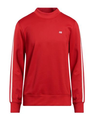 Ami Alexandre Mattiussi Man Sweatshirt Red Size L Polyamide, Cotton, Elastane, Polyester